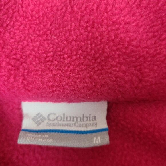 Columbia Girls Warm Fleece LS Full‎ Zip Solid Pink Sweater Jacket Youth Medium - Picture 6 of 8